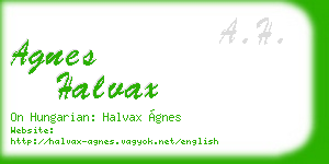 agnes halvax business card