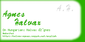 agnes halvax business card